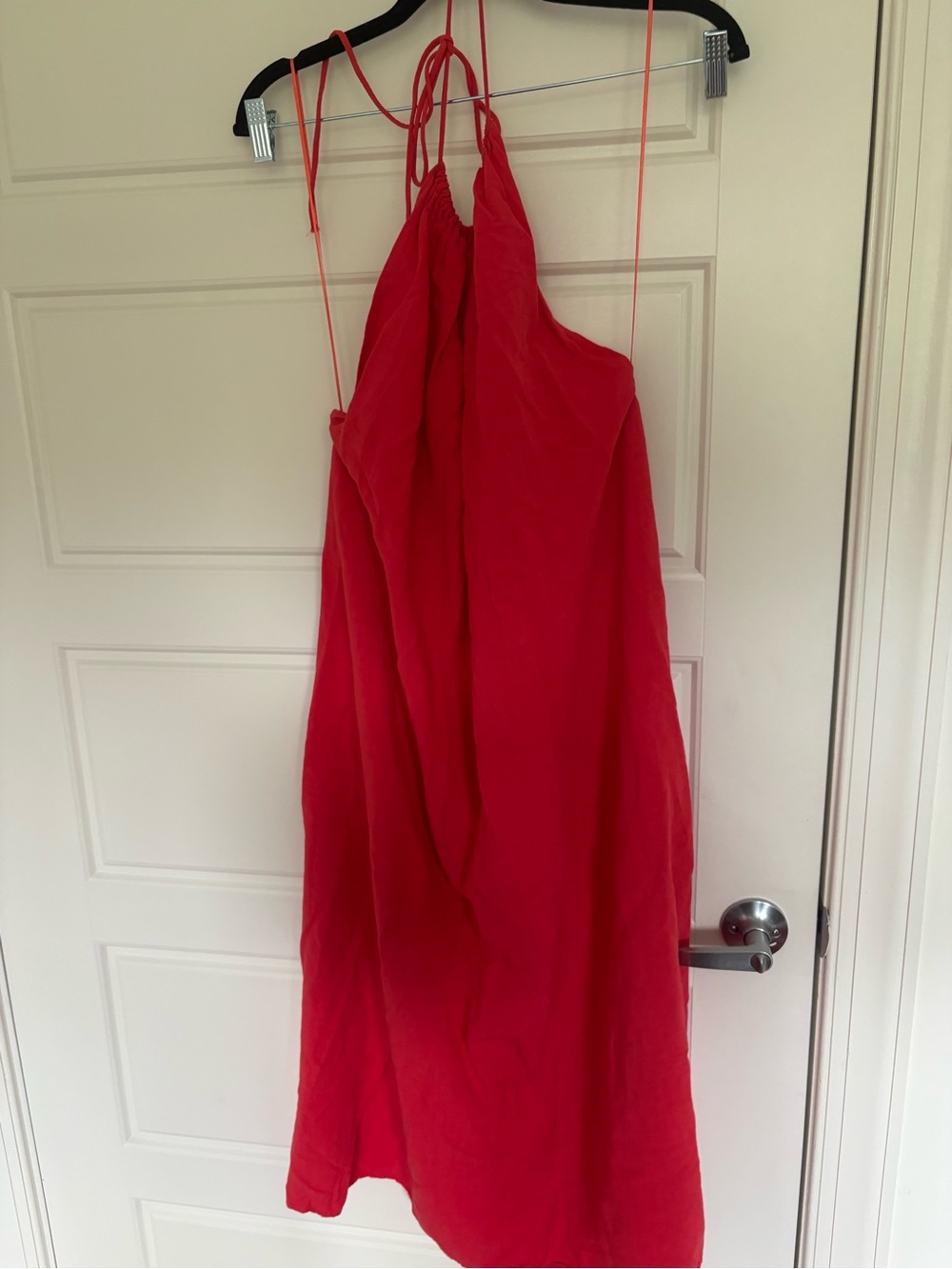 Red Linen-Blend halter dress - Picture 4 of 6